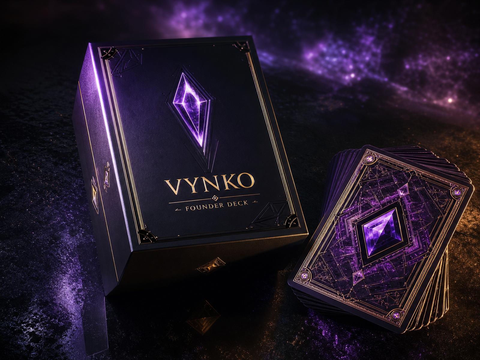 VYNKO Founder Deck collector box with premium card backs